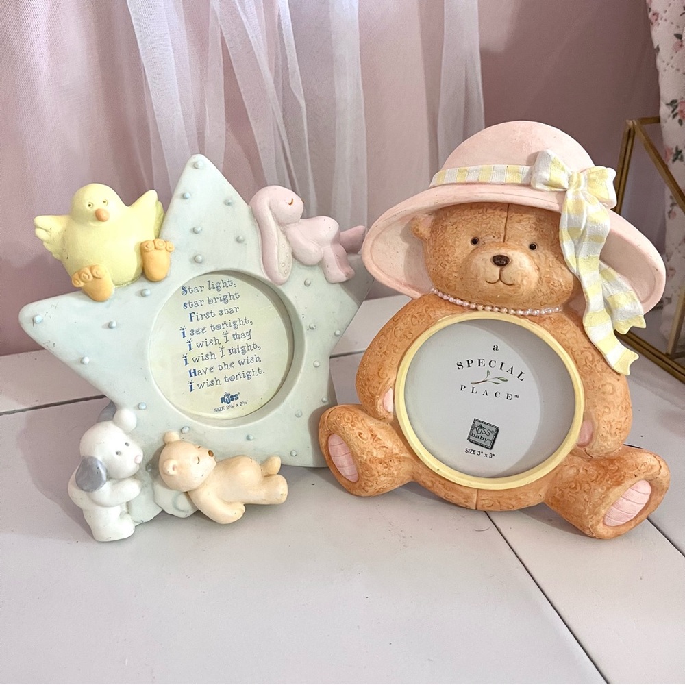 RUSS BERRIE BABY GIRL PICTURE FRAMES ROOM DECOR